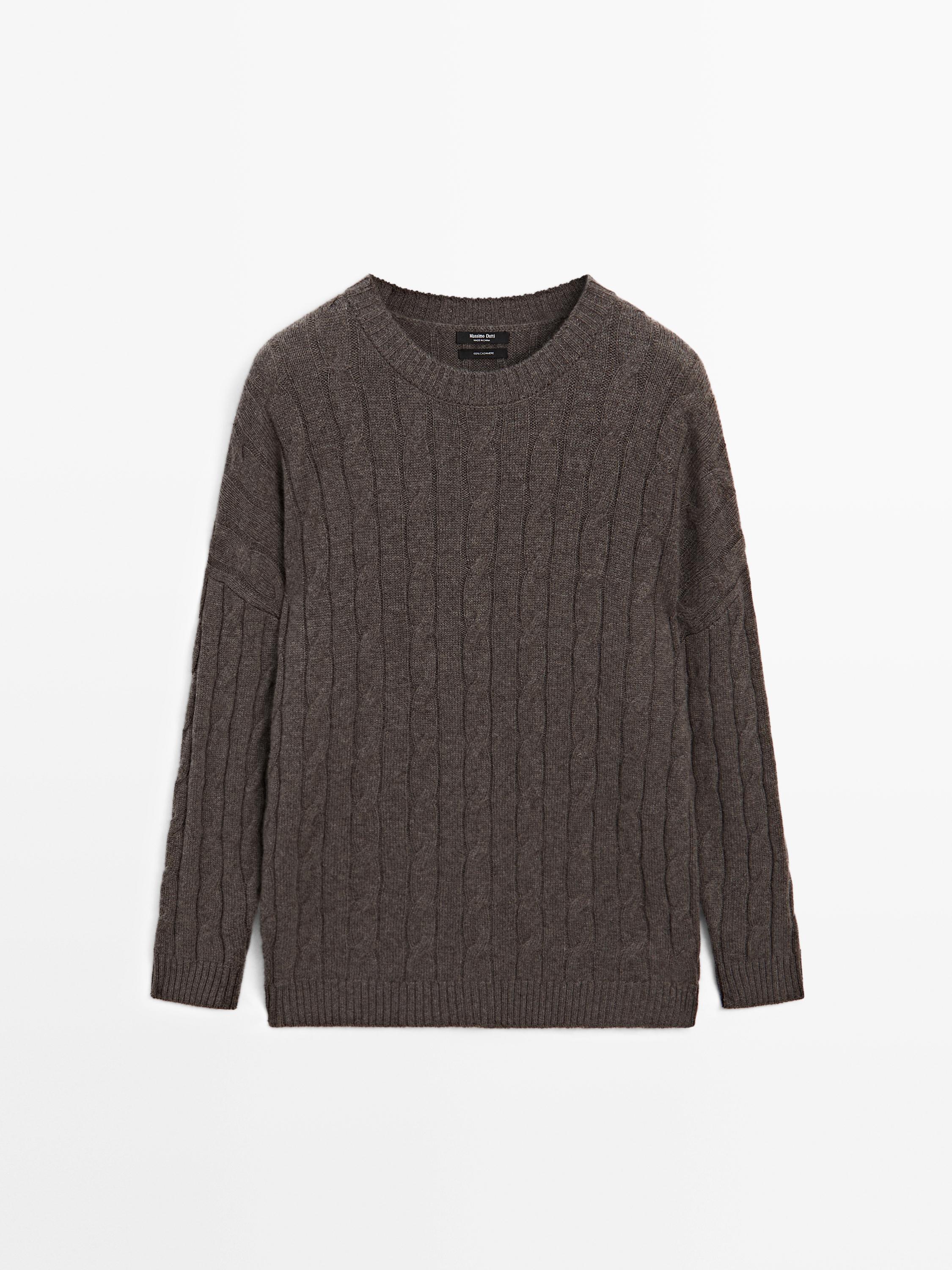 100% cashmere cable-knit sweater
